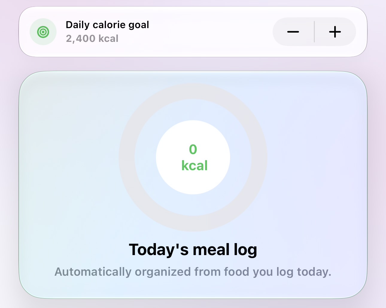 Heard adjustable daily calorie goal and automatically organized meal log