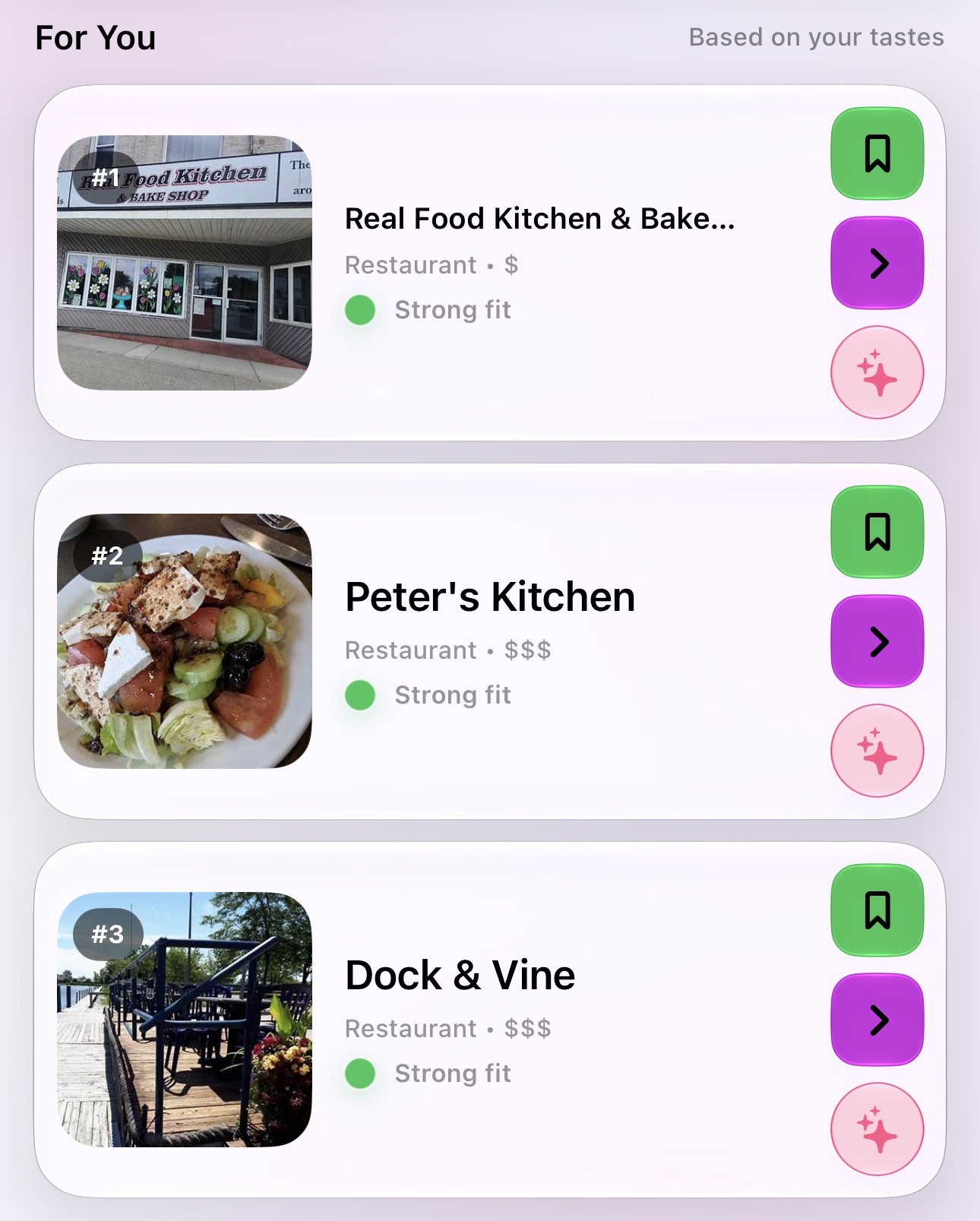 Heard For You recommendations ranked by taste